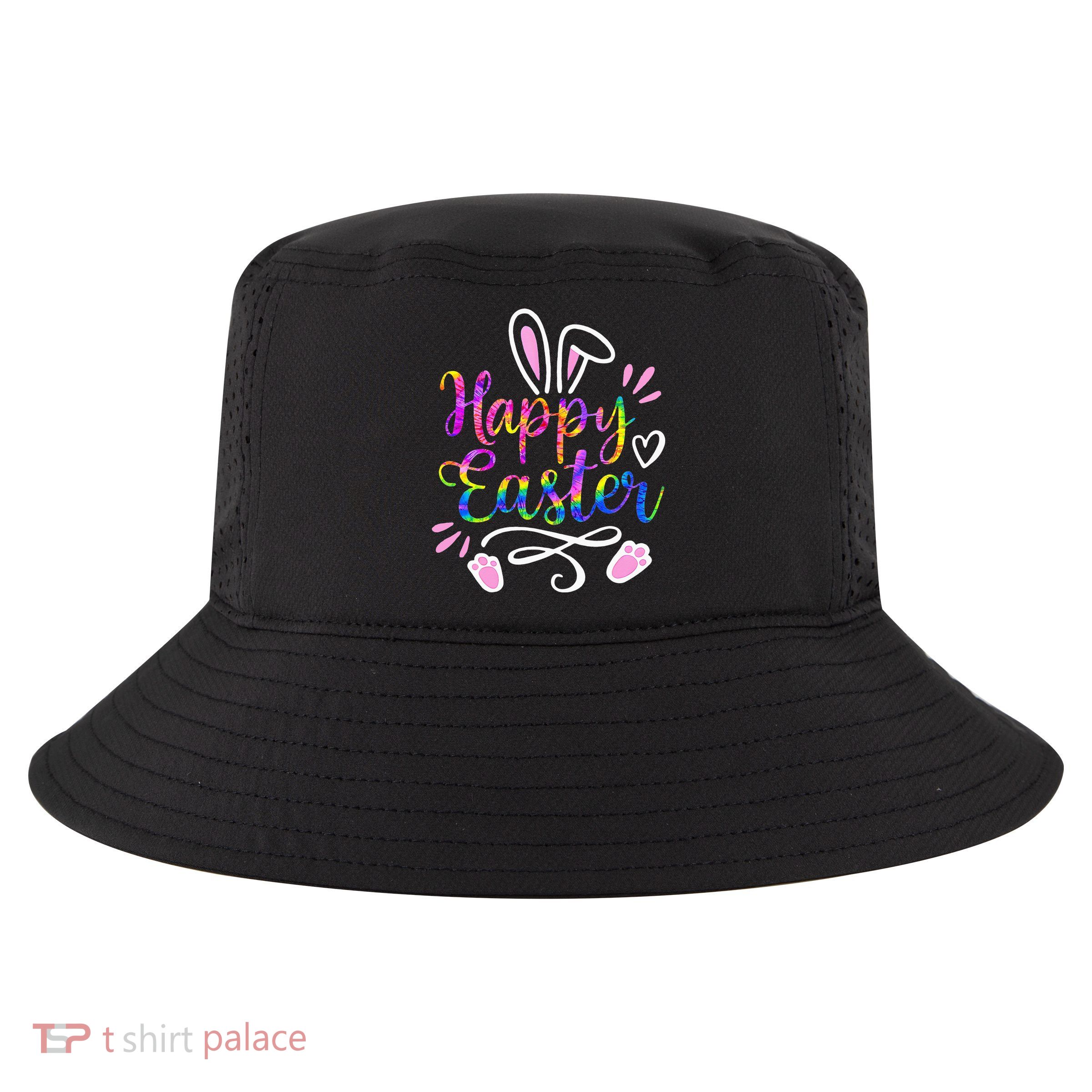Happy Easter Bunny Rabbit Face Tie Dye Easter Day Cool Comfort Performance Bucket Hat