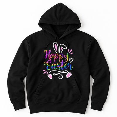 Happy Easter Bunny Rabbit Face Tie Dye Easter Day Hoodie