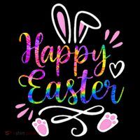 Happy Easter Bunny Rabbit Face Tie Dye Easter Day Button