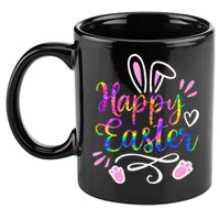 Happy Easter Bunny Rabbit Face Tie Dye Easter Day 11oz C Handle Ceramic Mug
