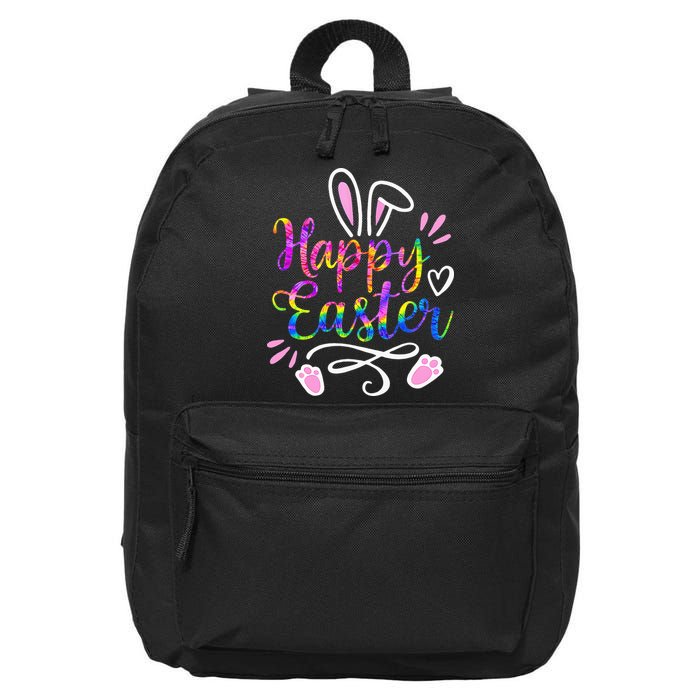 Happy Easter Bunny Rabbit Face Tie Dye Easter Day 16 in Basic Backpack