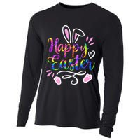 Happy Easter Bunny Rabbit Face Tie Dye Easter Day Cooling Performance Long Sleeve Crew