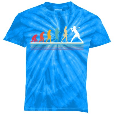 Hu Evolution Baseball Player Funny Sport Baseball Lover Gift Kids Tie-Dye T-Shirt