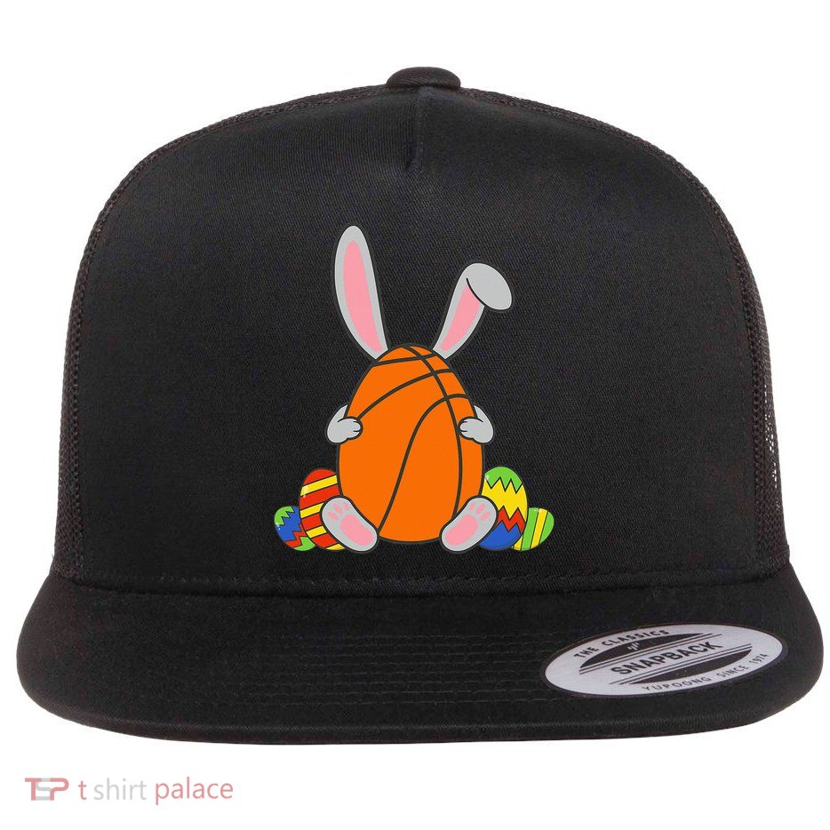 Happy Easter Basketball Bunny Ears Funny Egg Flatbill Hat