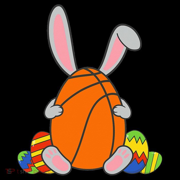 Happy Easter Basketball Bunny Ears Funny Egg 16 in Basic Backpack