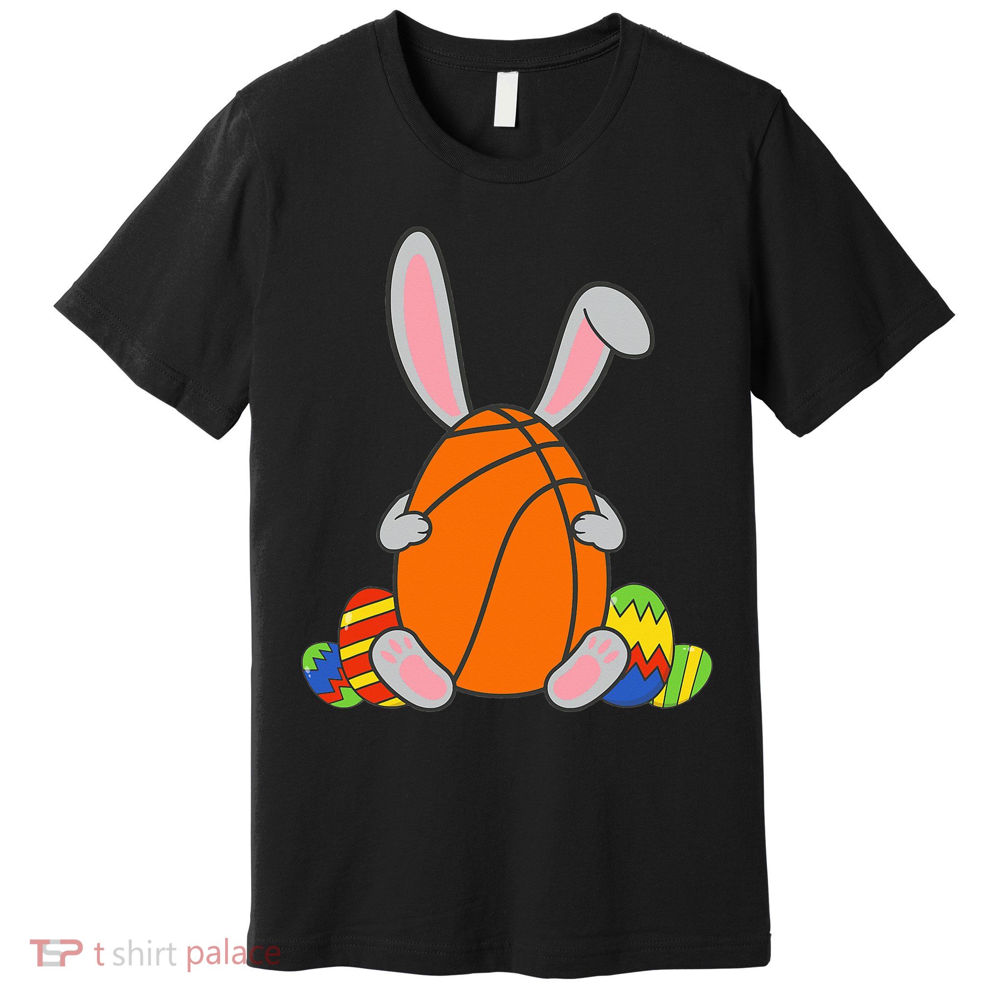 Happy Easter Basketball Bunny Ears Funny Egg Premium T-Shirt