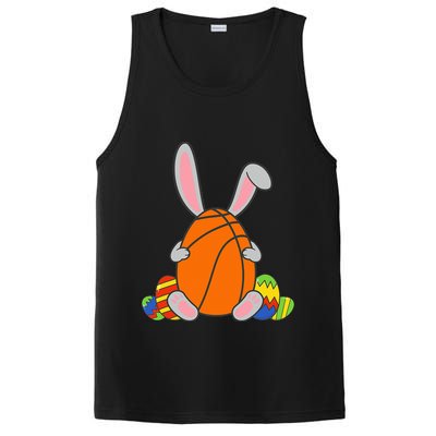 Happy Easter Basketball Bunny Ears Funny Egg PosiCharge Competitor Tank