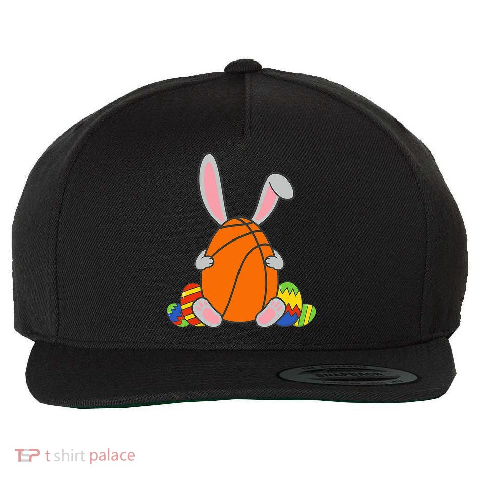 Happy Easter Basketball Bunny Ears Funny Egg Wool Snapback Cap