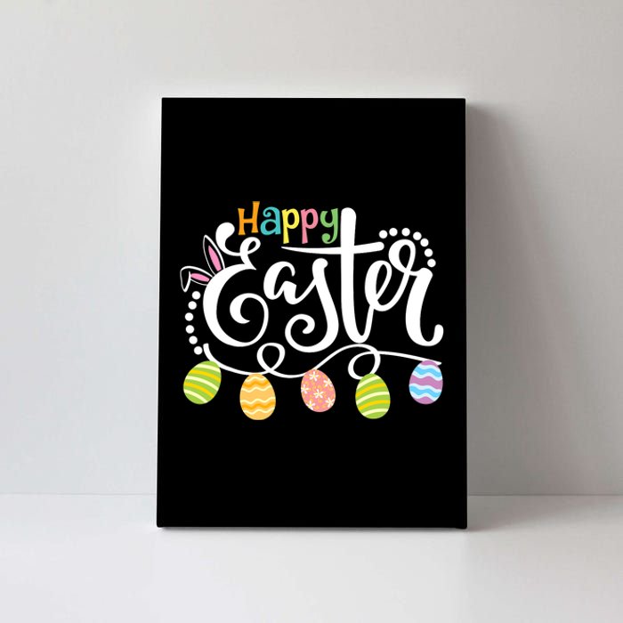 Happy Easter Bunny Ears Easter Egg Canvas