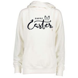 Happy Easter Bunny Ears Womens Funnel Neck Pullover Hood