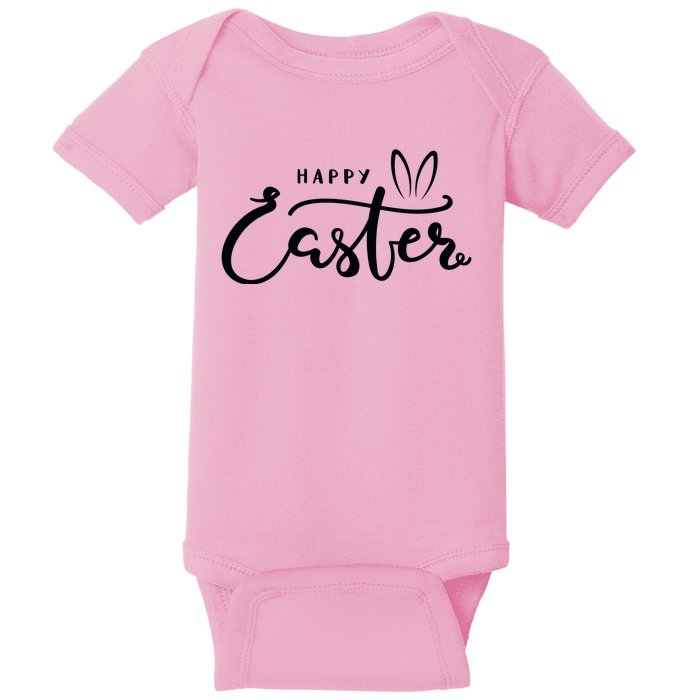 Happy Easter Bunny Ears Baby Bodysuit