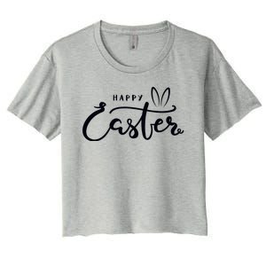 Happy Easter Bunny Ears Women's Crop Top Tee