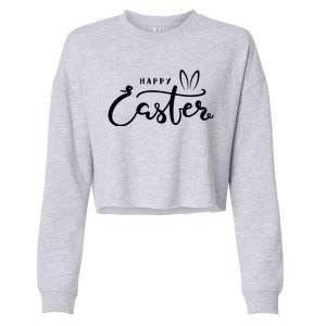 Happy Easter Bunny Ears Cropped Pullover Crew