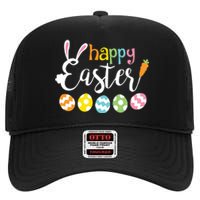 Happy Easter Bunny Rabbit Face Funny Easter Day High Crown Mesh Back Trucker Hat