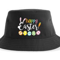 Happy Easter Bunny Rabbit Face Funny Easter Day Sustainable Bucket Hat