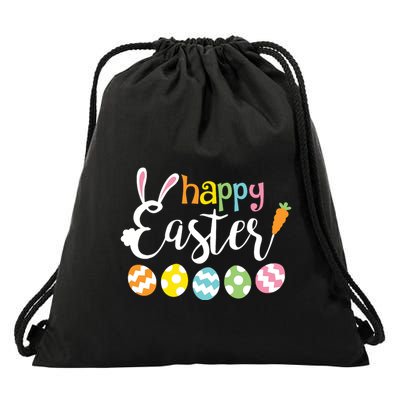 Happy Easter Bunny Rabbit Face Funny Easter Day Drawstring Bag