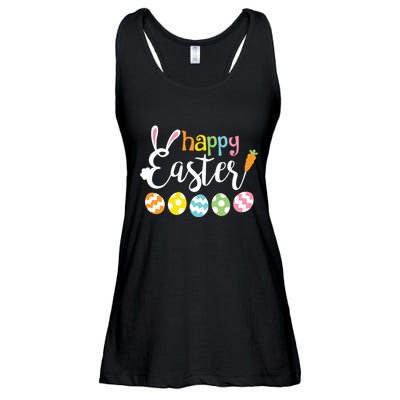 Happy Easter Bunny Rabbit Face Funny Easter Day Ladies Essential Flowy Tank