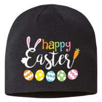 Happy Easter Bunny Rabbit Face Funny Easter Day Sustainable Beanie