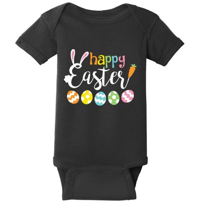 Happy Easter Bunny Rabbit Face Funny Easter Day Baby Bodysuit