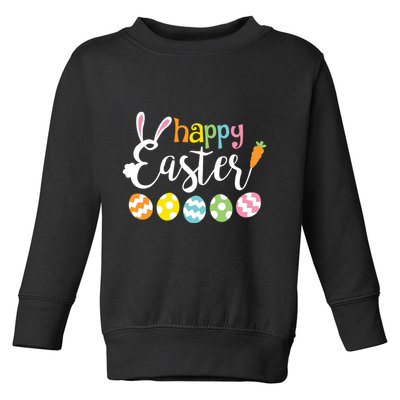 Happy Easter Bunny Rabbit Face Funny Easter Day Toddler Sweatshirt