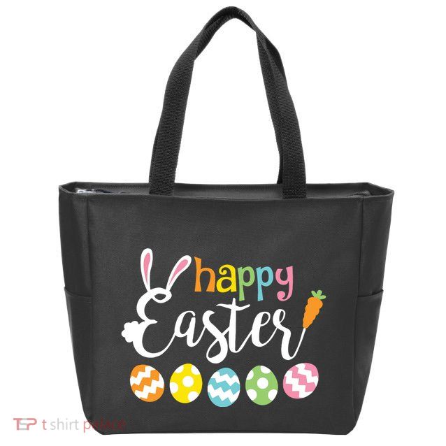 Happy Easter Bunny Rabbit Face Funny Easter Day Zip Tote Bag