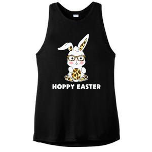 Hoppy Easter Bunny Cute Holiday Ladies PosiCharge Tri-Blend Wicking Tank