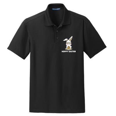 Hoppy Easter Bunny Cute Holiday Dry Zone Grid Polo