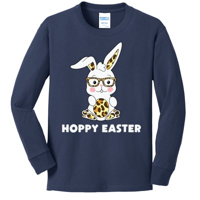 Hoppy Easter Bunny Cute Holiday Kids Long Sleeve Shirt