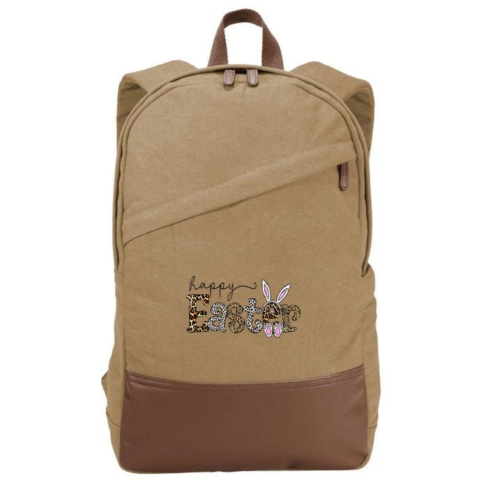 Happy Easter Bunny Rabbit Face Funny Easter Day Cotton Canvas Backpack