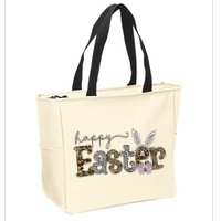 Happy Easter Bunny Rabbit Face Funny Easter Day Zip Tote Bag