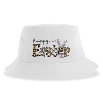 Happy Easter Bunny Rabbit Face Funny Easter Day Sustainable Bucket Hat