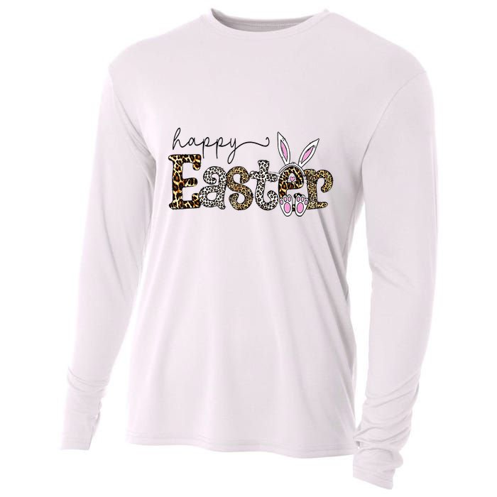 Happy Easter Bunny Rabbit Face Funny Easter Day Cooling Performance Long Sleeve Crew