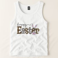Happy Easter Bunny Rabbit Face Funny Easter Day Tank Top