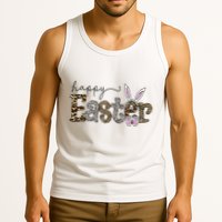 Happy Easter Bunny Rabbit Face Funny Easter Day Tank Top