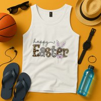 Happy Easter Bunny Rabbit Face Funny Easter Day Tank Top