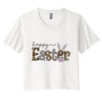 Happy Easter Bunny Rabbit Face Funny Easter Day Crop Top