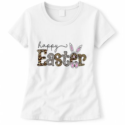 Happy Easter Bunny Rabbit Face Funny Easter Day Womens T-Shirt