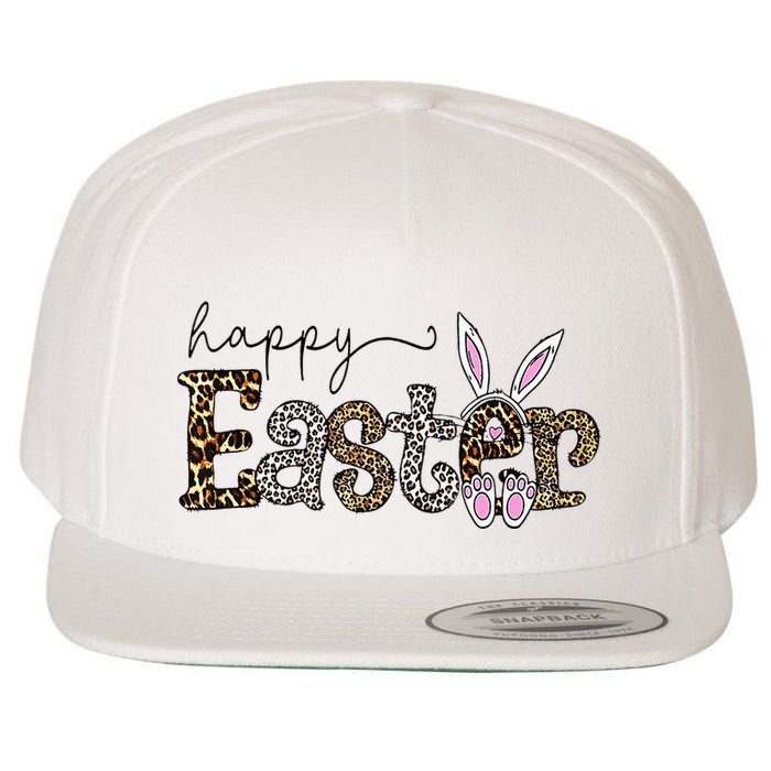 Happy Easter Bunny Rabbit Face Funny Easter Day Wool Snapback Cap
