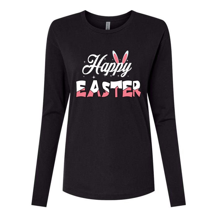 Happy Easter Bunny Easter Egg Hunt Squad Easter Day Womens Cotton Relaxed Long Sleeve T-Shirt