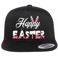 Happy Easter Bunny Easter Egg Hunt Squad Easter Day Flat Bill Trucker Hat