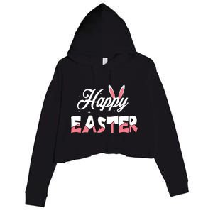 Happy Easter Bunny Easter Egg Hunt Squad Easter Day Crop Fleece Hoodie