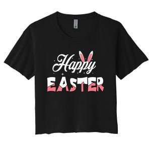 Happy Easter Bunny Easter Egg Hunt Squad Easter Day Women's Crop Top Tee