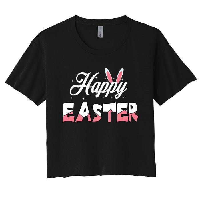 Happy Easter Bunny Easter Egg Hunt Squad Easter Day Women's Crop Top Tee