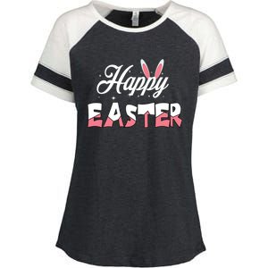 Happy Easter Bunny Easter Egg Hunt Squad Easter Day Enza Ladies Jersey Colorblock Tee