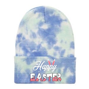 Happy Easter Bunny Easter Egg Hunt Squad Easter Day Tie Dye 12in Knit Beanie