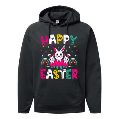 Happy Easter Bunny Easter Egg Hunt Squad Easter Day Performance Fleece Hoodie