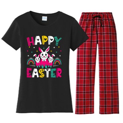 Happy Easter Bunny Easter Egg Hunt Squad Easter Day Women's Flannel Pajama Set