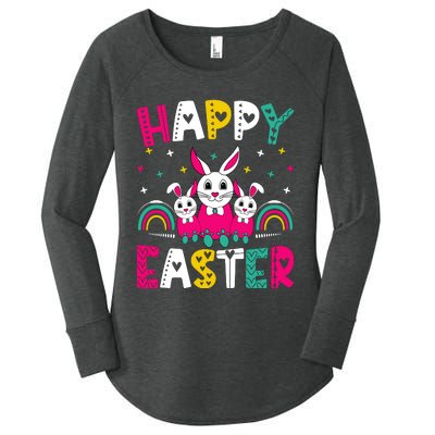 Happy Easter Bunny Easter Egg Hunt Squad Easter Day Women's Perfect Tri Tunic Long Sleeve Shirt