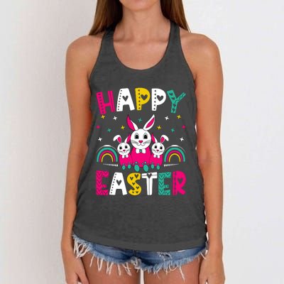 Happy Easter Bunny Easter Egg Hunt Squad Easter Day Women's Knotted Racerback Tank