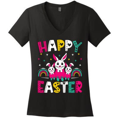 Happy Easter Bunny Easter Egg Hunt Squad Easter Day Women's V-Neck T-Shirt